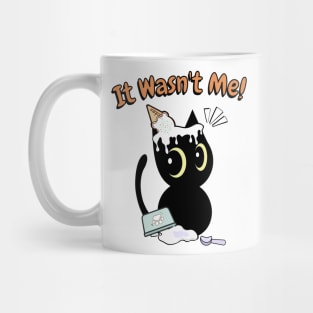 Funny black cat got caught stealing ice cream Mug